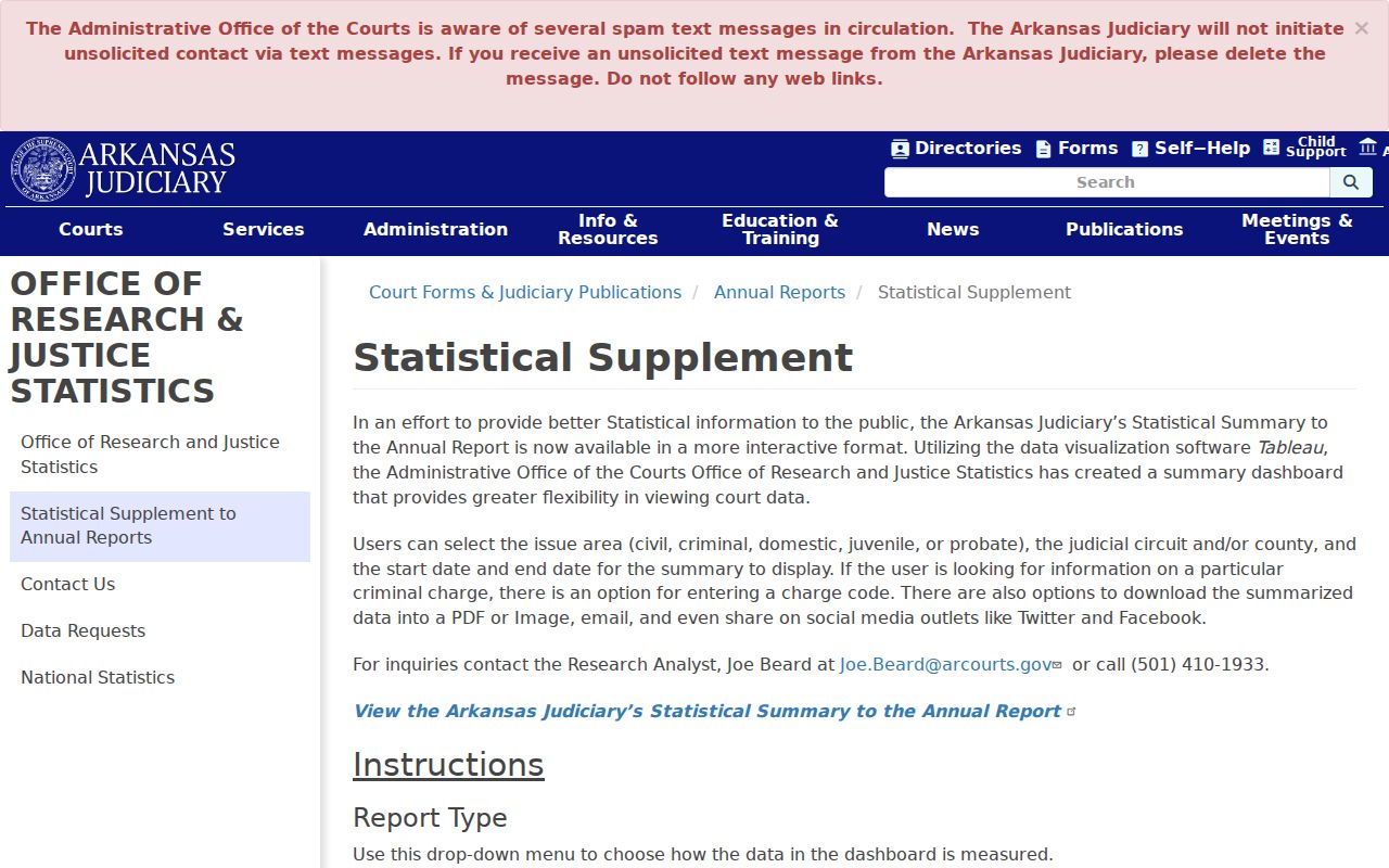 Carroll County court records and Arkansas caseload dashboard