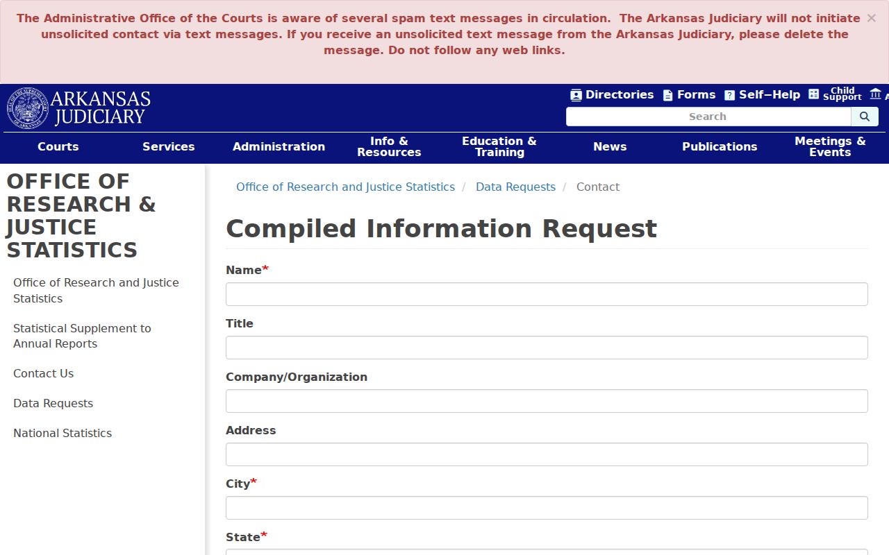 Carroll County court records compiled information request form