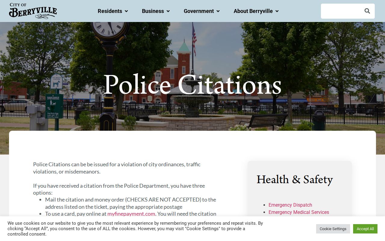Carroll County court dates and Berryville citation instructions