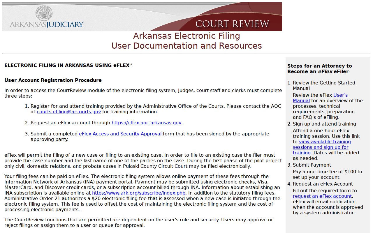 Carroll County court record access and Arkansas eFlex filing resources
