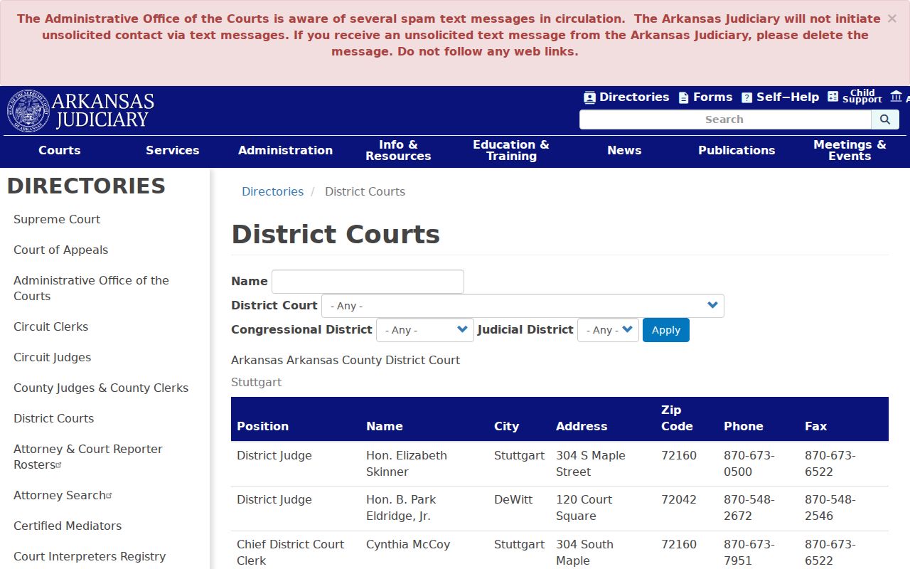 Carroll County court docket District Court clerk directory